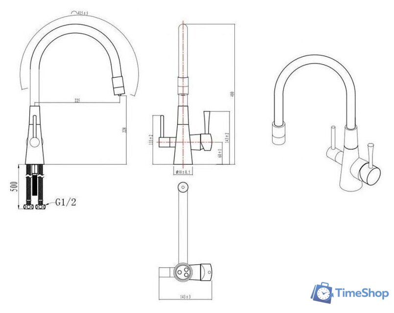 Смеситель Lemark Comfort LM3075C (хром/черный) - Изображение №3 — Интернет-магазин Time-Shop