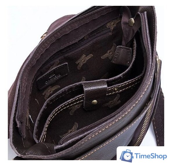 Мужская сумка Poshete 196-1260-6-DBW (коричневый) - Изображение №3 — Интернет-магазин Time-Shop