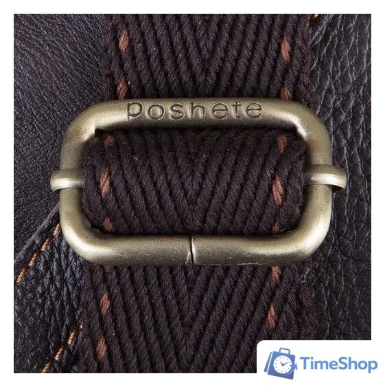 Мужская сумка Poshete 196-1260-6-DBW (коричневый) - Изображение №6 — Интернет-магазин Time-Shop