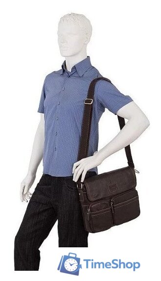 Мужская сумка Poshete 196-1260-6-DBW (коричневый) - Изображение №8 — Интернет-магазин Time-Shop