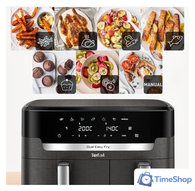Аэрогриль (аэрофритюрница) Tefal Dual Easy Fry EY942BE0 - Изображение №8 — Интернет-магазин Time-Shop