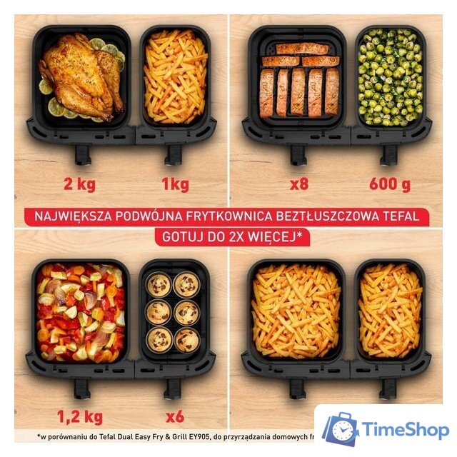 Аэрогриль (аэрофритюрница) Tefal Dual Easy Fry EY942BE0 - Изображение №4 — Интернет-магазин Time-Shop