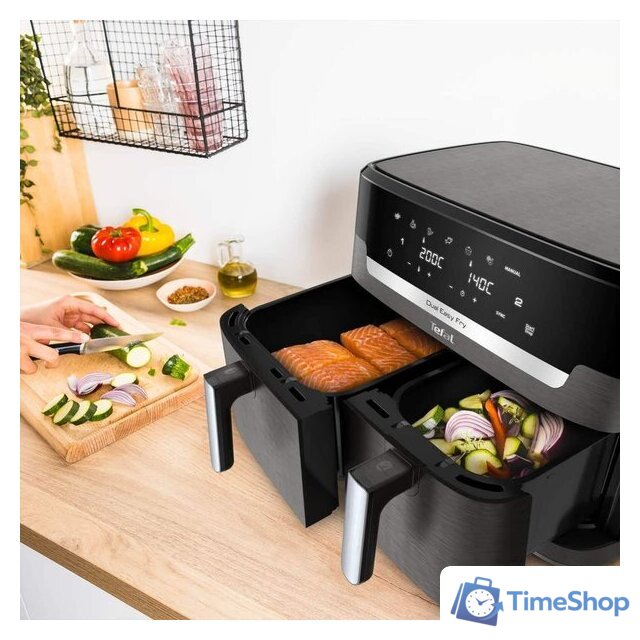 Аэрогриль (аэрофритюрница) Tefal Dual Easy Fry EY942BE0 - Изображение №5 — Интернет-магазин Time-Shop