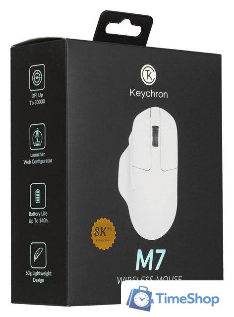 Игровая мышь Keychron M7 Wireless 8K (белый) - Изображение №9 — Интернет-магазин Time-Shop