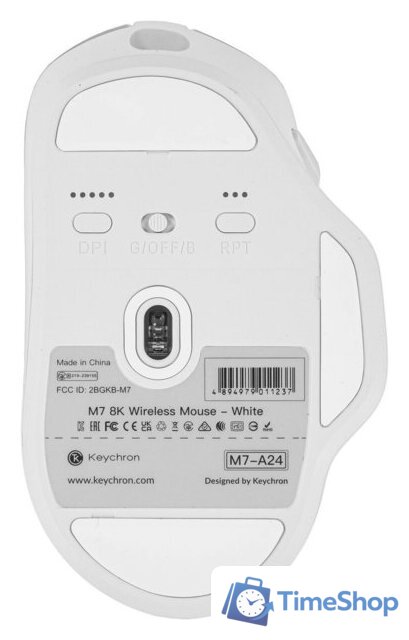 Игровая мышь Keychron M7 Wireless 8K (белый) - Изображение №6 — Интернет-магазин Time-Shop