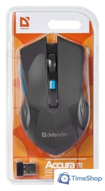 Мышь Defender Accura MM-275 (черный/синий) - Изображение №4 — Интернет-магазин Time-Shop