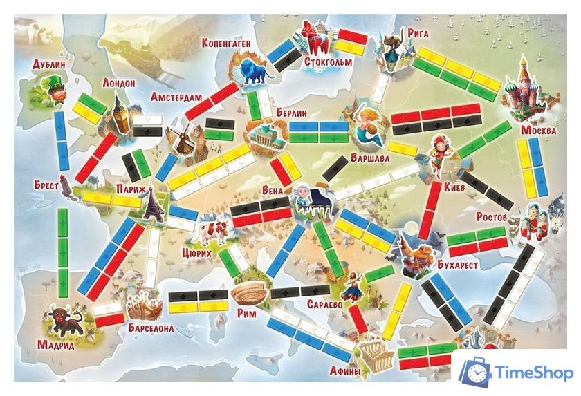 Настольная игра Мир Хобби Ticket to Ride Junior. Европа - Изображение №4 — Интернет-магазин Time-Shop