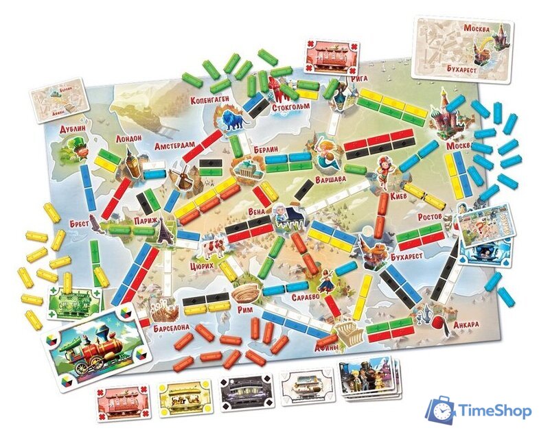 Настольная игра Мир Хобби Ticket to Ride Junior. Европа - Изображение №3 — Интернет-магазин Time-Shop