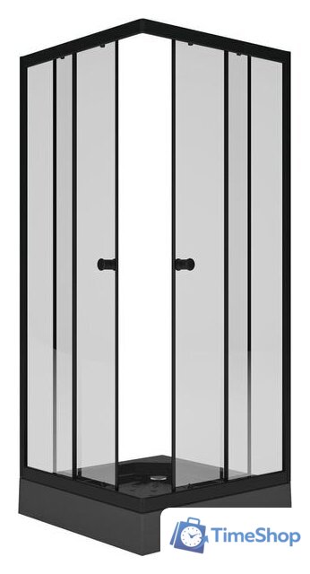 Душевой уголок Метакам Universal Black 80x80 KKS_013566 (прозрачное стекло) - Изображение №2 — Интернет-магазин Time-Shop