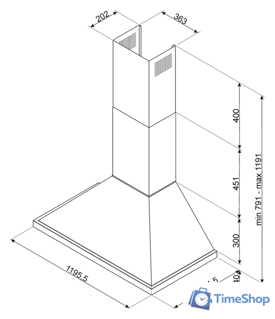 Кухонная вытяжка Smeg KPF12BL - Изображение №2 — Интернет-магазин Time-Shop