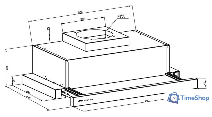 Кухонная вытяжка Millen MBKHSG 601 WH - Изображение №15 — Интернет-магазин Time-Shop