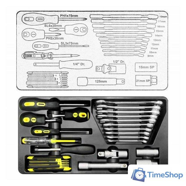 Универсальный набор инструментов WMC Tools 254 (58824) - Изображение №6 — Интернет-магазин Time-Shop