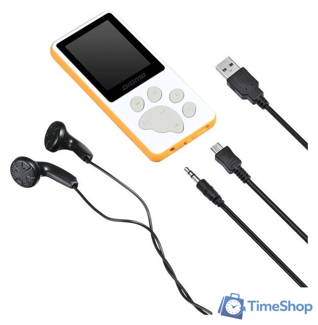 Плеер MP3 Digma S4 8GB (белый/оранжевый) - Изображение №7 — Интернет-магазин Time-Shop