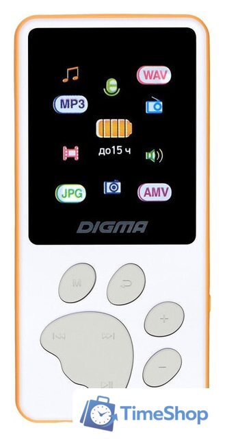 Плеер MP3 Digma S4 8GB (белый/оранжевый) - Изображение №1 — Интернет-магазин Time-Shop