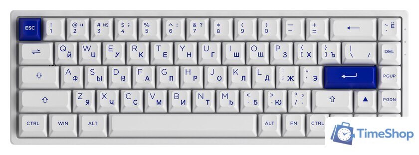 Клавиатура Akko 3068B Plus White & Blue (Akko CS Jelly Pink) - Изображение №1 — Интернет-магазин Time-Shop