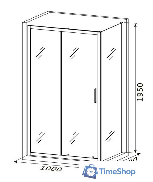 Душевой уголок Roxen Caspia 55060-100C-R 100х80 (матовое стекло) - Изображение №13 — Интернет-магазин Time-Shop