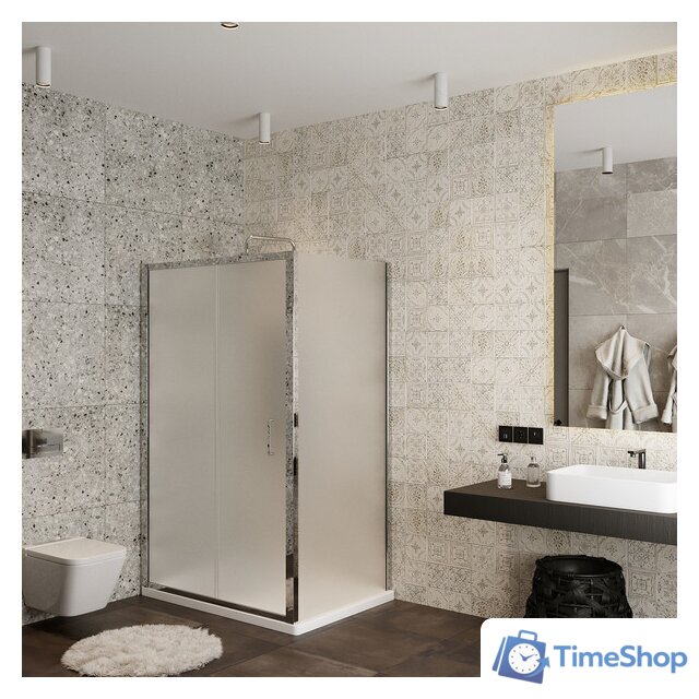 Душевой уголок Roxen Caspia 55060-100C-R 100х80 (матовое стекло) - Изображение №5 — Интернет-магазин Time-Shop