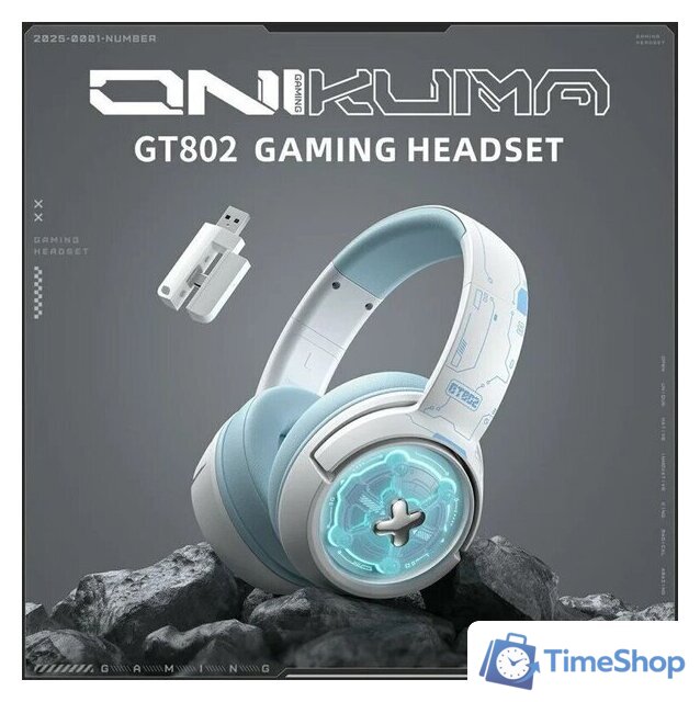 Наушники Onikuma GT802 (белый/голубой) - Изображение №3 — Интернет-магазин Time-Shop