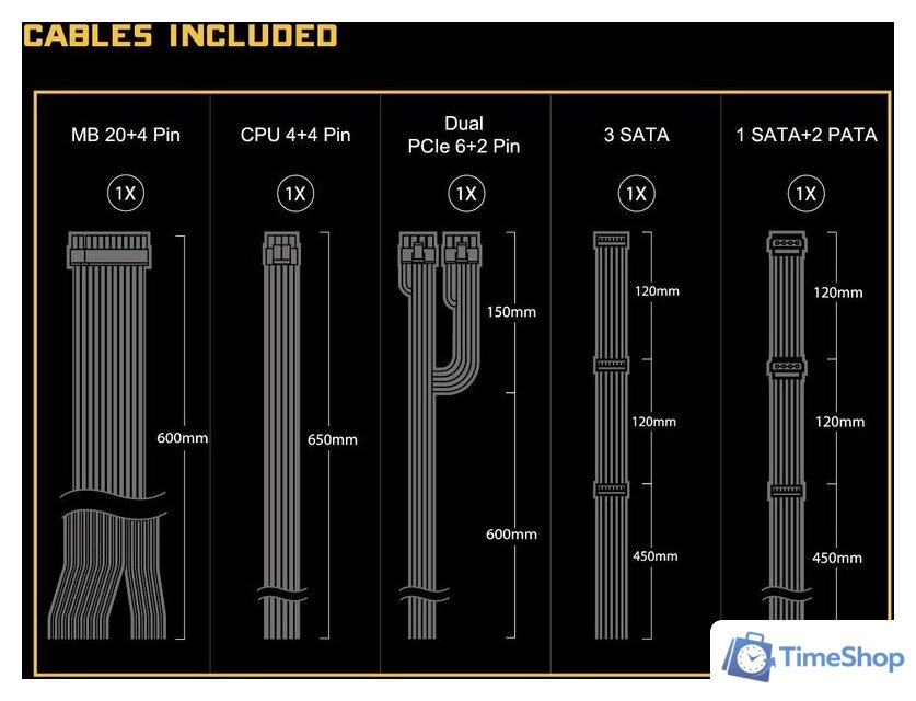 Блок питания ASRock Challenger 650W CL-650G - Изображение №6 — Интернет-магазин Time-Shop