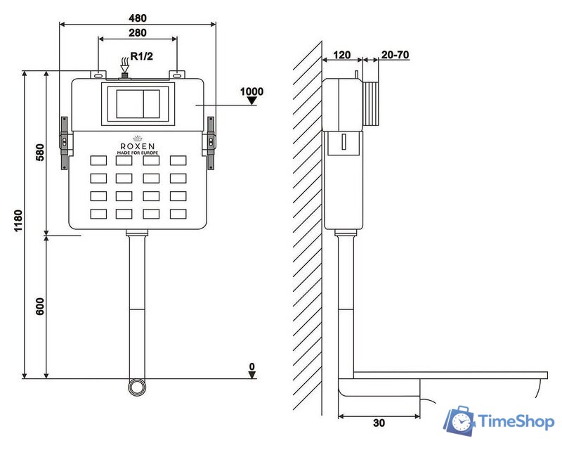Инсталляция для унитаза Roxen Attach 942959 - Изображение №2 — Интернет-магазин Time-Shop