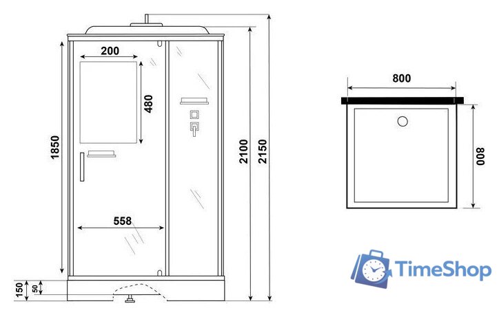 Душевая кабина Niagara Standart ST80/15Q 80х80х215 - Изображение №12 — Интернет-магазин Time-Shop