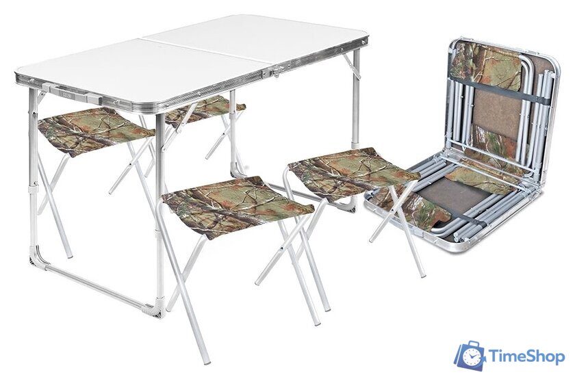 Стол со стульями Nika складной стол влагостойкий и 4 стула ССТ-К2 (металлик) - Изображение №1 — Интернет-магазин Time-Shop