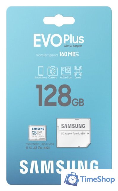 Карта памяти Samsung EVO Plus 2024 microSDXC 128GB (с адаптером) - Изображение №7 — Интернет-магазин Time-Shop