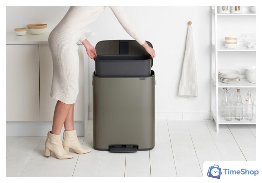 Мусорное ведро Brabantia Bo Pedal Bin 60 л (платиновый) - Изображение №7 — Интернет-магазин Time-Shop