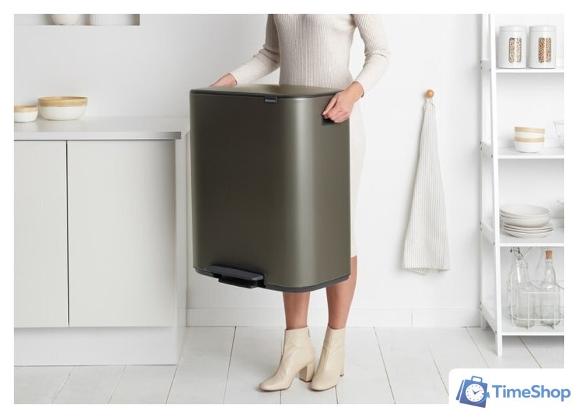 Мусорное ведро Brabantia Bo Pedal Bin 60 л (платиновый) - Изображение №11 — Интернет-магазин Time-Shop