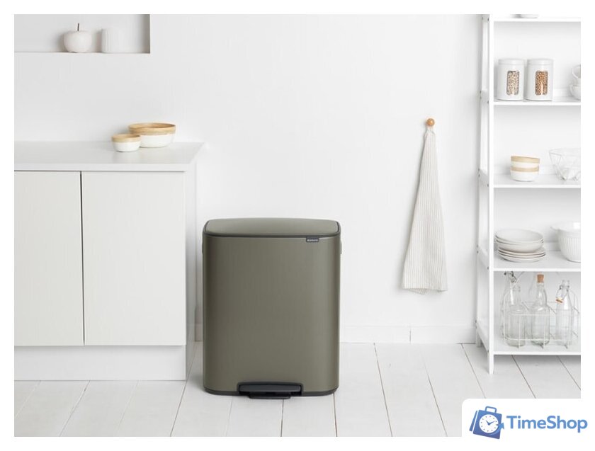 Мусорное ведро Brabantia Bo Pedal Bin 60 л (платиновый) - Изображение №12 — Интернет-магазин Time-Shop