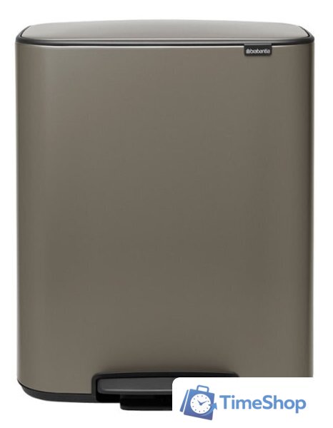 Мусорное ведро Brabantia Bo Pedal Bin 60 л (платиновый) - Изображение №1 — Интернет-магазин Time-Shop