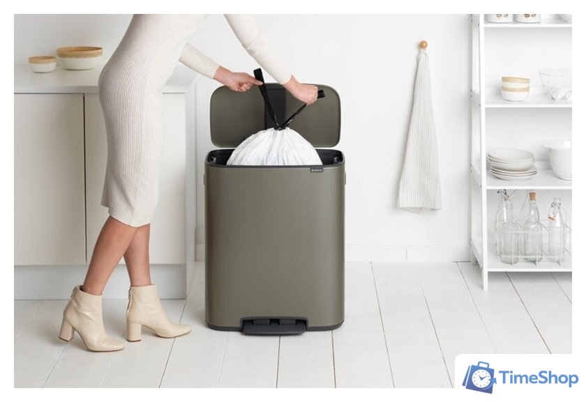 Мусорное ведро Brabantia Bo Pedal Bin 60 л (платиновый) - Изображение №8 — Интернет-магазин Time-Shop