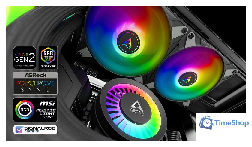 Система жидкостного охлаждения для процессора Arctic Liquid Freezer III 280 A-RGB Black ACFRE00143A - Изображение №8 — Интернет-магазин Time-Shop