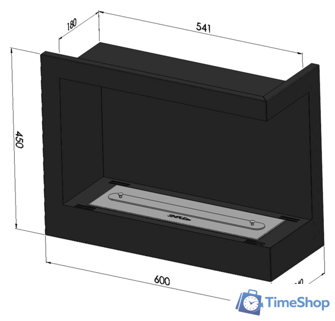 Биокамин SimpleFire Corner 600 R - Изображение №5 — Интернет-магазин Time-Shop