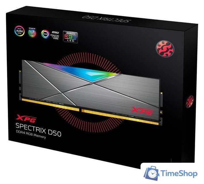 Оперативная память ADATA XPG Spectrix D50 RGB 2x8GB DDR4 PC4-25600 AX4U32008G16A-DT50 - Изображение №7 — Интернет-магазин Time-Shop