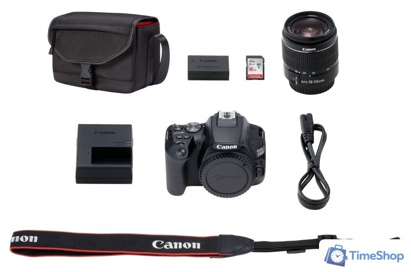 Зеркальный фотоаппарат Canon EOS 250D Kit 18-55 f/3.5-5.6 III (черный) - Изображение №12 — Интернет-магазин Time-Shop