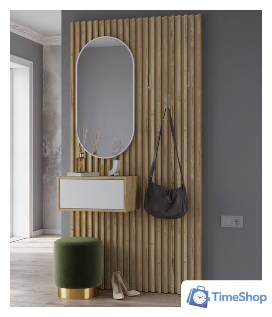 Стенка Интерлиния Lagom-1 LG-P (белый платинум/дуб золотой) - Изображение №2 — Интернет-магазин Time-Shop