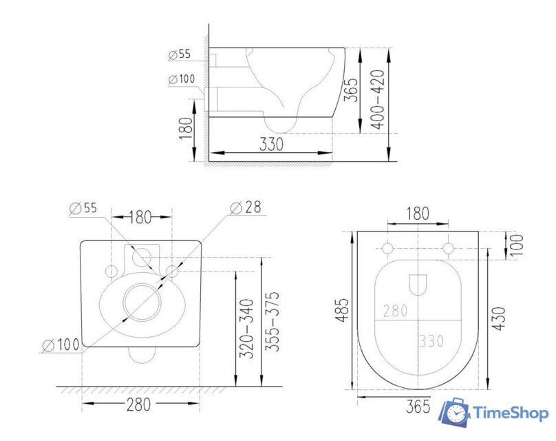 Унитаз подвесной Roxen Antares 530185-02 Rimless Soft Close - Изображение №12 — Интернет-магазин Time-Shop