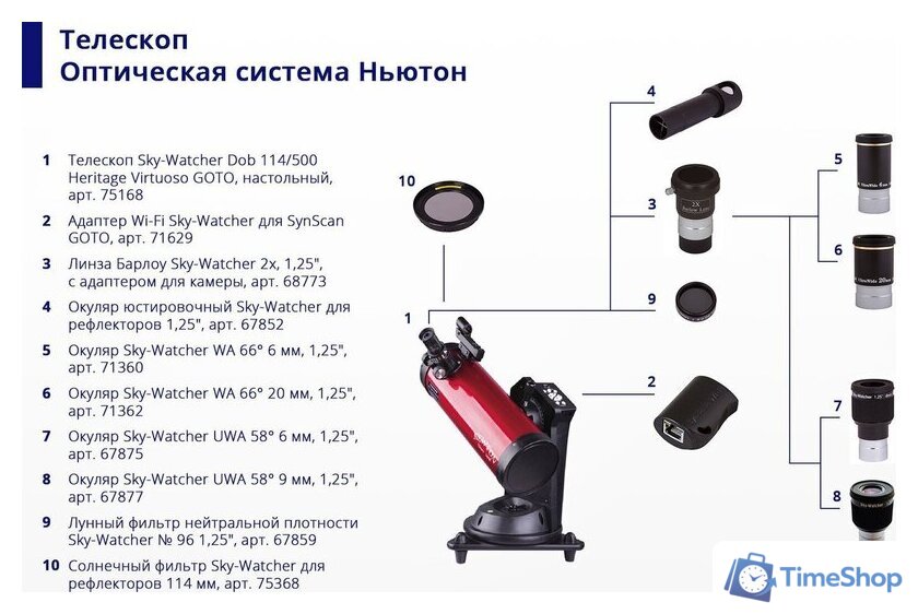 Окуляр Sky-Watcher UWA 58° 9мм 67877 - Изображение №2 — Интернет-магазин Time-Shop