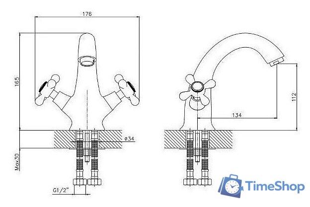 Смеситель Esko Vienna VN 26-2 - Изображение №2 — Интернет-магазин Time-Shop