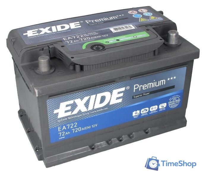 Автомобильный аккумулятор Exide Premium EA722 (72 А/ч) - Изображение №1 — Интернет-магазин Time-Shop