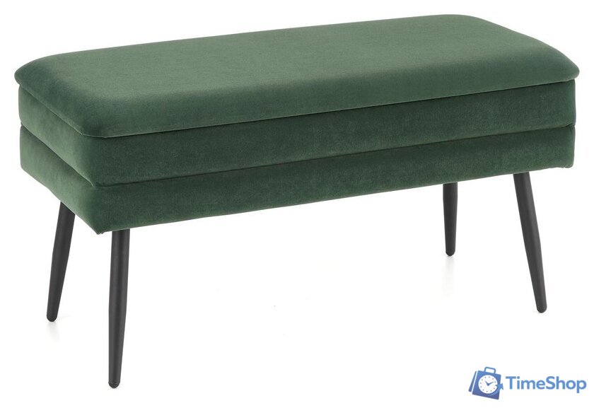 Пуфик Halmar Velva (темно-зеленый/черный) - Изображение №1 — Интернет-магазин Time-Shop