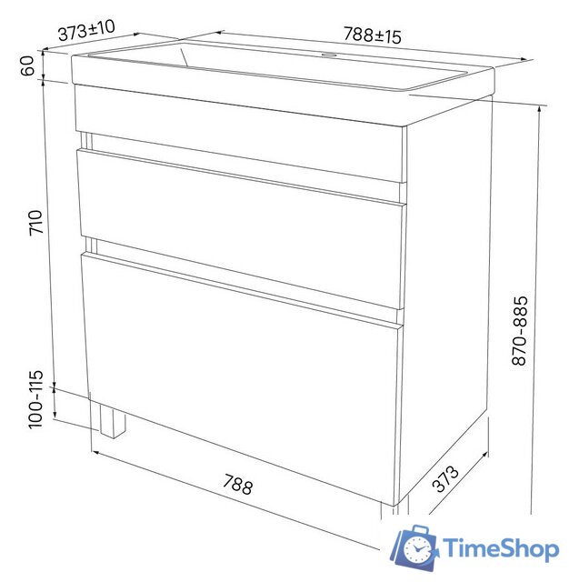  IDDIS Тумба под умывальник Zodiac ZOD8CBFi95 - Изображение №6 — Интернет-магазин Time-Shop