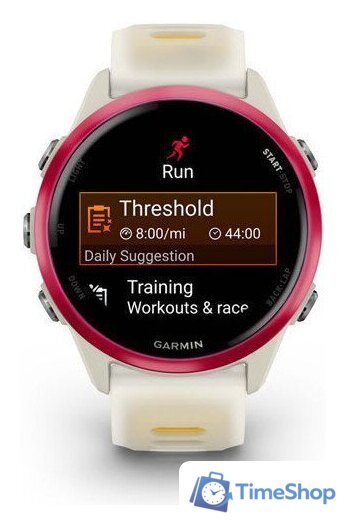 Умные часы Garmin Forerunner 570 42 мм (бежевый/розовый) - Изображение №2 — Интернет-магазин Time-Shop