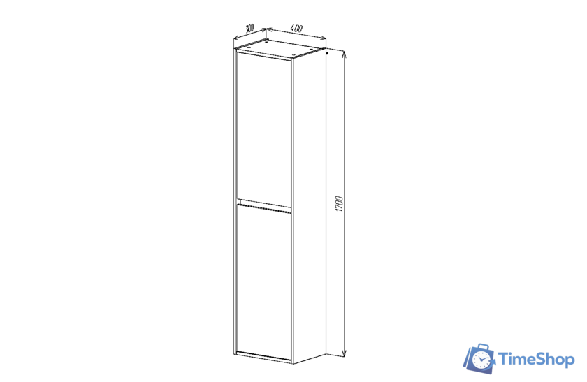  Viant Шкаф-пенал Люксембург VLUX400CH-PENP (черный) - Изображение №4 — Интернет-магазин Time-Shop