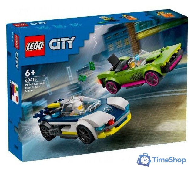 Конструктор LEGO City 60415 Погоня на полицейской машине и маслкаре - Изображение №1 — Интернет-магазин Time-Shop