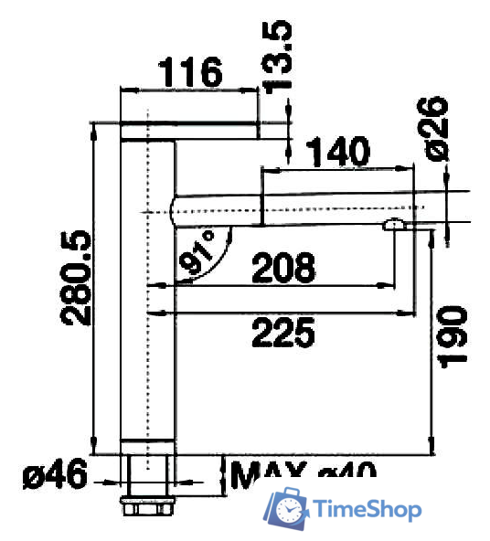 Смеситель Blanco Linee-S (черный) - Изображение №2 — Интернет-магазин Time-Shop