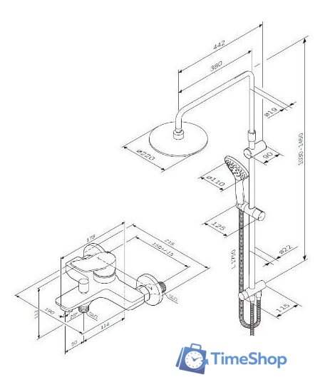 Душевая система  AM.PM X-Joy F40885A34 - Изображение №7 — Интернет-магазин Time-Shop