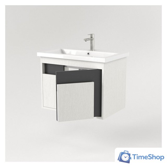  Дабер Тумба под умывальник 016 Cersanit Como 70 Т16.7C.0.20 (белый древесный/серый) - Изображение №3 — Интернет-магазин Time-Shop