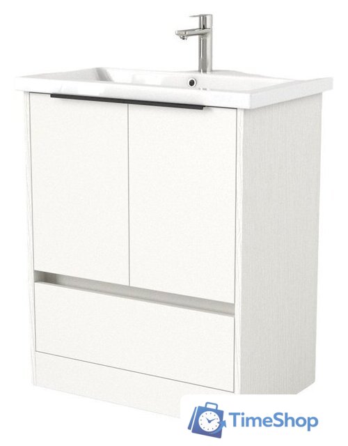  Дабер Тумба под умывальник 017 Cersanit Como 70 Т17.7С.0.5Ч (белый древесный/ручка черная) - Изображение №1 — Интернет-магазин Time-Shop